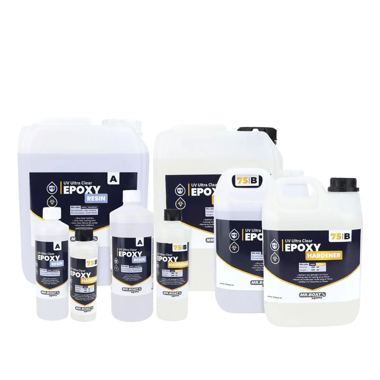 verpakkingen ultra clear epoxy giethars.